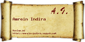 Amrein Indira névjegykártya